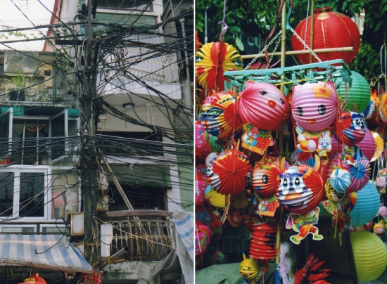 Un arbre de fils électriques - Lampions pour la Fête