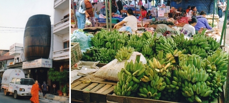 Laos - Vins de France et bananes du Laos