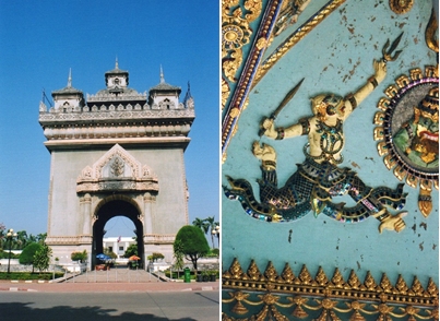 laos - L’arc de triomphe du Patuxai – Bas relief