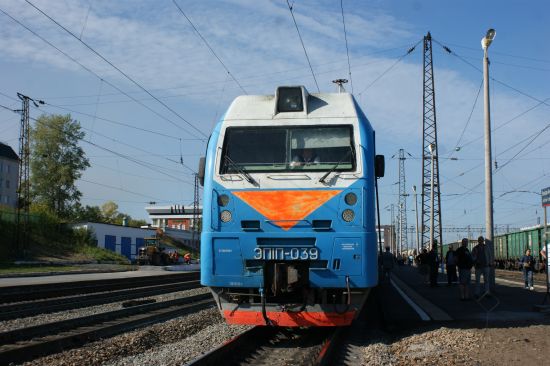 Locomotive d un train en route vers la Sibérie