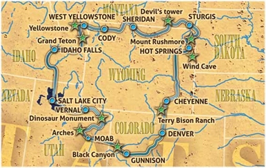 carte parc yellowstone