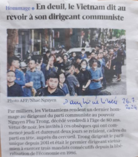 Décès du secrétaire général du parti communiste vietnamien