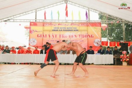 Compétition de lutte traditionnelle de la commune de Phuong Son